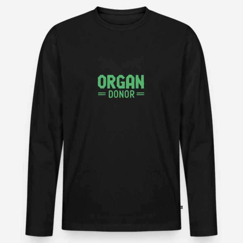 Organe spenden - Männer Premium Bio Langarmshirt - Schwarz