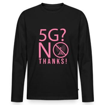 Netzwerk 5G Mobilfunk Gegen 5G Strahlung - Männer Premium Bio Langarmshirt - Schwarz - Vorne - Nico (187cm)