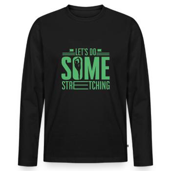 Dehnung Strecken Streckung Fitness Dehnen - Männer Premium Bio Langarmshirt - Schwarz - Vorne - Nico (187cm)