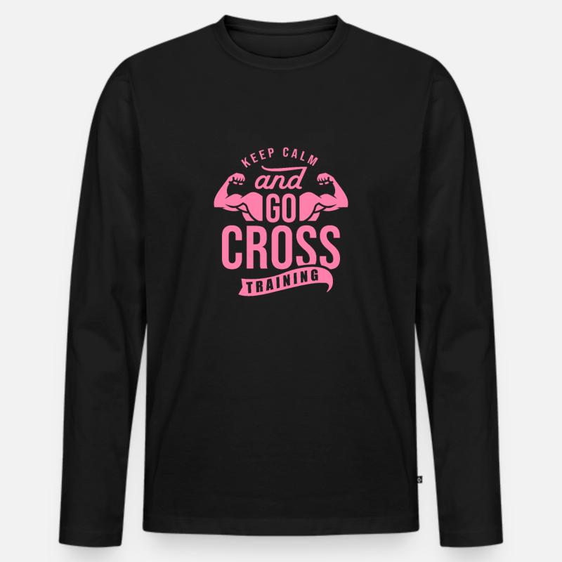 Crosstrainer - Männer Premium Bio Langarmshirt - Schwarz