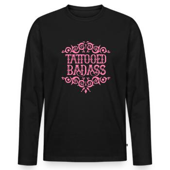 Tattoo - Männer Premium Bio Langarmshirt - Schwarz - Vorne - Nico (187cm)