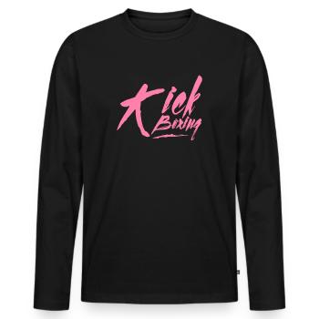 Kickboxing Kickboxing Kickboxing Kickboxing - T-shirt manches longues Premium bio Homme - noir - Devant - Nico (187cm)