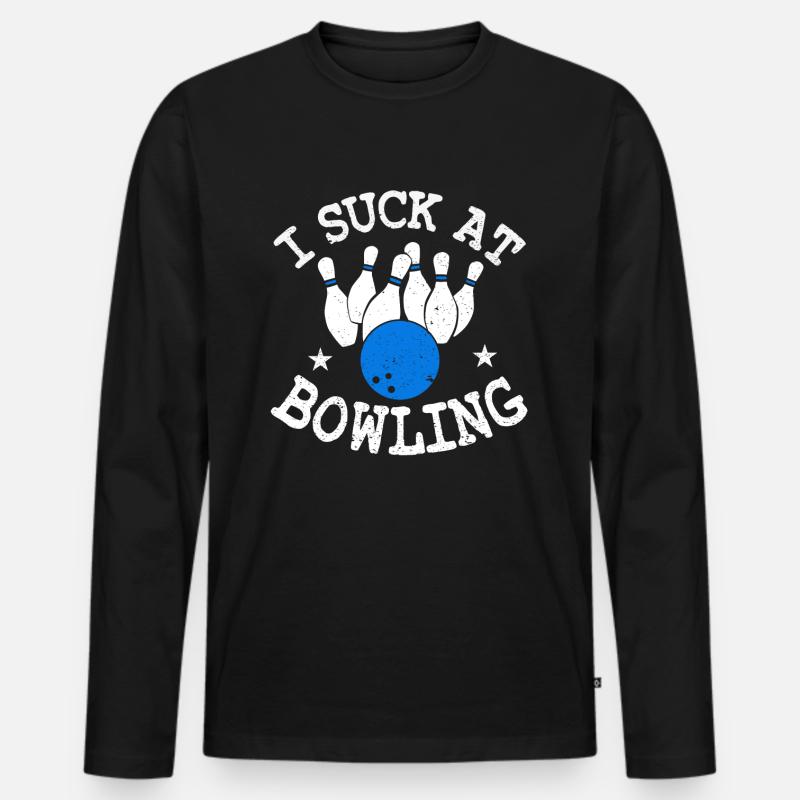 Bowling - Männer Premium Bio Langarmshirt - Schwarz