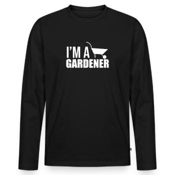 gardening gardening gardening gardening gardening - Men's Premium Organic Long Sleeve Shirt - black - Front - Nico (187cm)