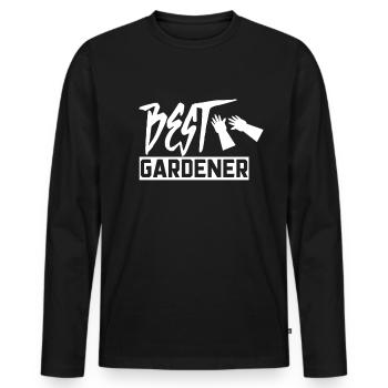Gardener Gardener Gardener Gardener - Men's Premium Organic Long Sleeve Shirt - black - Front - Nico (187cm)