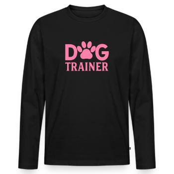 Dog Trainer Dog Trainer Dog Trainer - Men's Premium Organic Long Sleeve Shirt - black - Front - Nico (187cm)