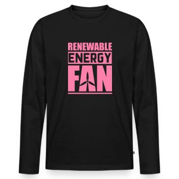 Solar Erneuerbare Energien - Männer Premium Bio Langarmshirt - Schwarz - Vorne - Nico (187cm)