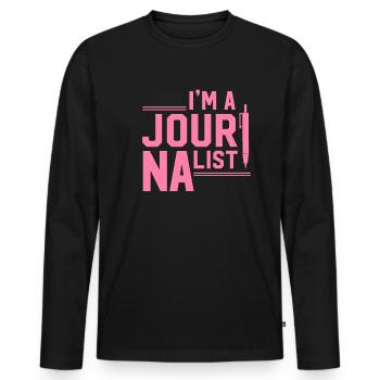 Journalist - Men's Premium Organic Long Sleeve Shirt - black - Front - Nico (187cm)