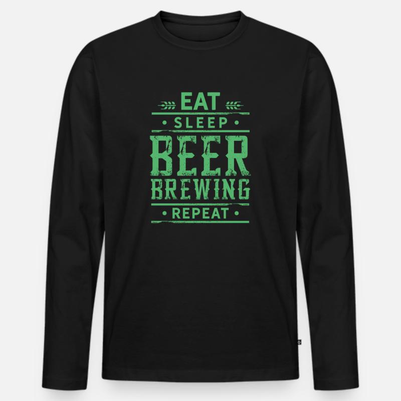 Brauer Bier brauen - Männer Premium Bio Langarmshirt - Schwarz
