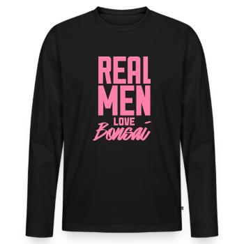 Plant - Men's Premium Organic Long Sleeve Shirt - black - Front - Nico (187cm)