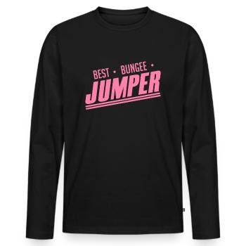 Bungee Jumping - Männer Premium Bio Langarmshirt - Schwarz - Vorne - Nico (187cm)