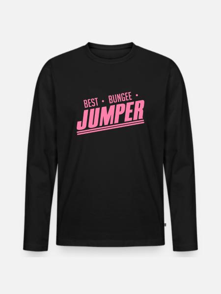 Bungee Jumping - Men's Premium Organic Long Sleeve Shirt - black