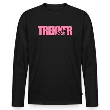 Trekkerin Trekker Wanderin Trekking maman - T-shirt manches longues Premium bio Homme - noir - Devant - Nico (187cm)