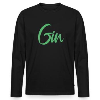 Les amateurs de gin d'alcool boivent du gin - T-shirt manches longues Premium bio Homme - noir - Devant - Nico (187cm)