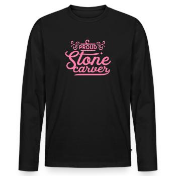 Steine schnitzen Steinhauer Stein Steinmetz Mama - Männer Premium Bio Langarmshirt - Schwarz - Vorne - Nico (187cm)