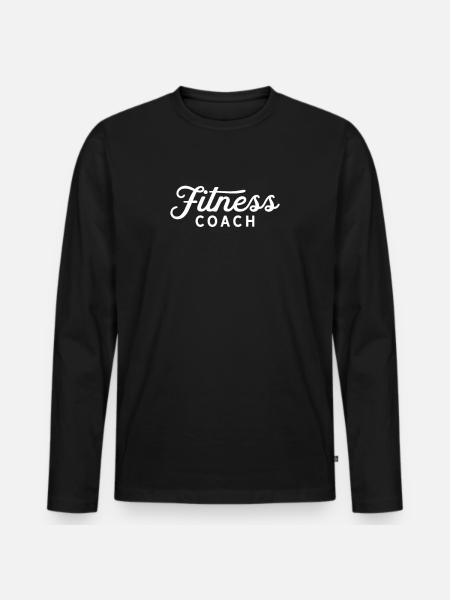 Fitnesstrainer - Männer Premium Bio Langarmshirt - Schwarz