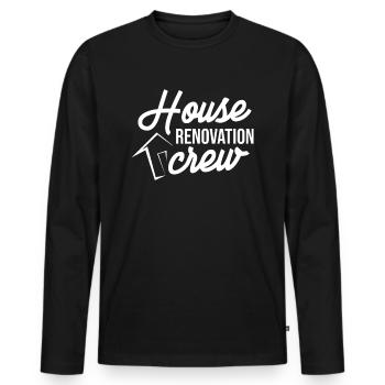 Appartement Rénovation Maison Rénover Rénover - T-shirt manches longues Premium bio Homme - noir - Devant - Nico (187cm)