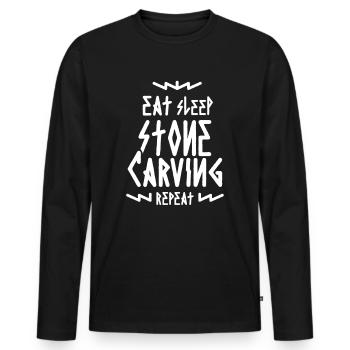 Stein Steinhauer Steinmetz Steine schnitzen Beruf - Männer Premium Bio Langarmshirt - Schwarz - Vorne - Nico (187cm)