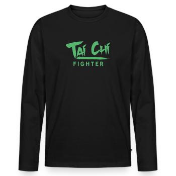 Combattant Taiji Tai Chi Chuan Taichi Tai Chi - T-shirt manches longues Premium bio Homme - noir - Devant - Nico (187cm)
