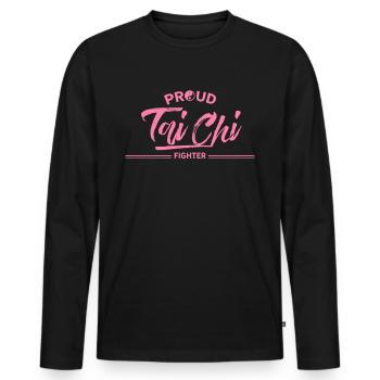 Tai Chi Chuan combattant Mama Taichi Taiji Tai Chi - T-shirt manches longues Premium bio Homme - noir - Devant - Nico (187cm)