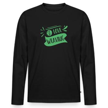 Weber Weberei Weben Webstuhl Hobby - Männer Premium Bio Langarmshirt - Schwarz - Vorne - Nico (187cm)