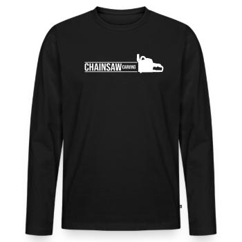 Säge Kettensäge schnitzen Sägen Hobby Kettensägen - Männer Premium Bio Langarmshirt - Schwarz - Vorne - Nico (187cm)