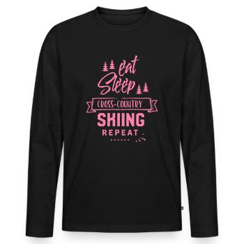 Skieur de fond Ski de fond Ski de fond Ski de fond - T-shirt manches longues Premium bio Homme - noir - Devant - Nico (187cm)