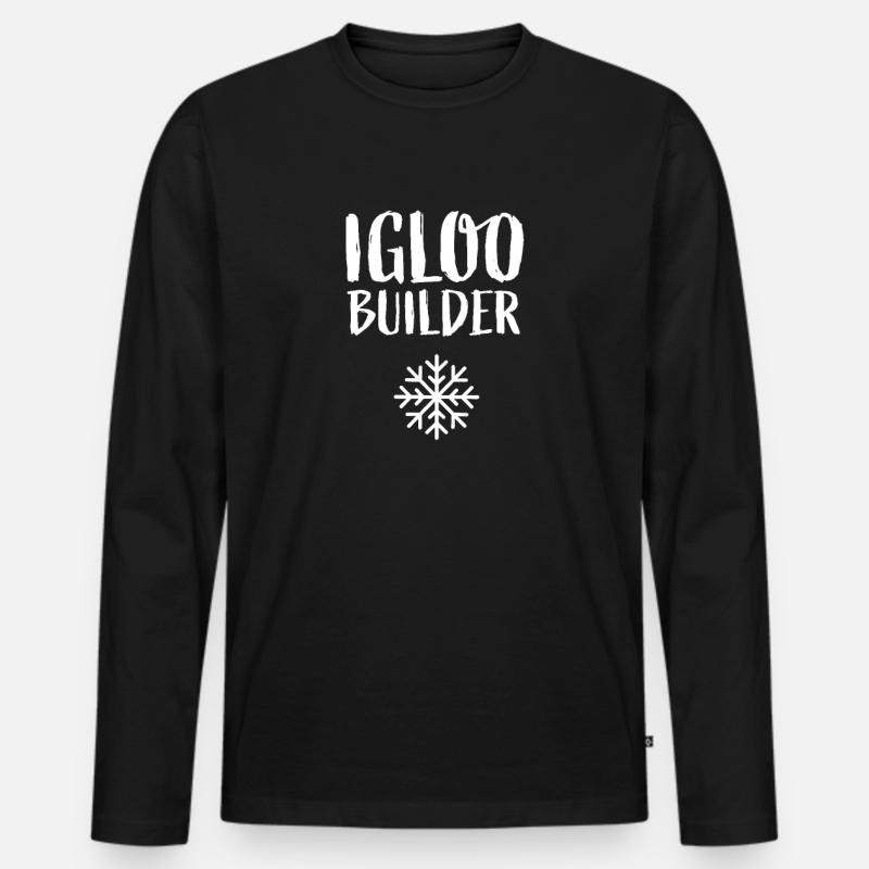 Iglu - Männer Premium Bio Langarmshirt - Schwarz