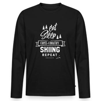 Skieurs de fond Ski de fond Hiver Ski de fond Ski de fond - T-shirt manches longues Premium bio Homme - noir - Devant - Nico (187cm)