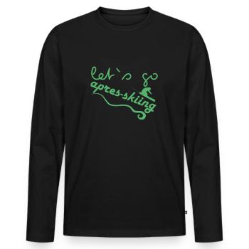 Apres ski - Men's Premium Organic Long Sleeve Shirt - black - Front - Nico (187cm)