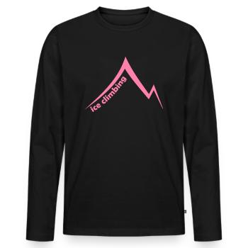 Eispickel Eisklettern Eiskletterer Eiswand Berg - Männer Premium Bio Langarmshirt - Schwarz - Vorne - Nico (187cm)