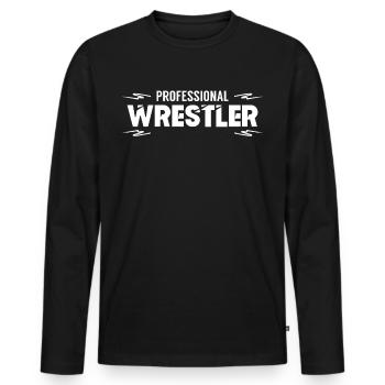 Wrestling Ringen Ringer Ringkampf Ringsport - Männer Premium Bio Langarmshirt - Schwarz - Vorne - Nico (187cm)