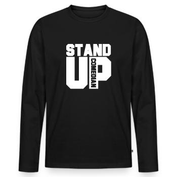 Comédie d'apparence drôle comique comique - T-shirt manches longues Premium bio Homme - noir - Devant - Nico (187cm)