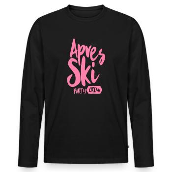 Apres ski party - T-shirt manches longues Premium bio Homme - noir - Devant - Nico (187cm)