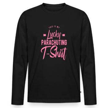 Skydiving - Men's Premium Organic Long Sleeve Shirt - black - Front - Nico (187cm)