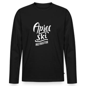 Apres Ski Instructor Ski Holiday - Men's Premium Organic Long Sleeve Shirt - black - Front - Nico (187cm)