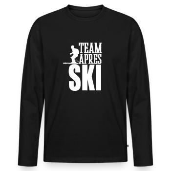 Team après ski - Men's Premium Organic Long Sleeve Shirt - black - Front - Nico (187cm)