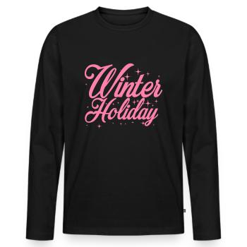 Winterurlaub Trip - Männer Premium Bio Langarmshirt - Schwarz - Vorne - Nico (187cm)