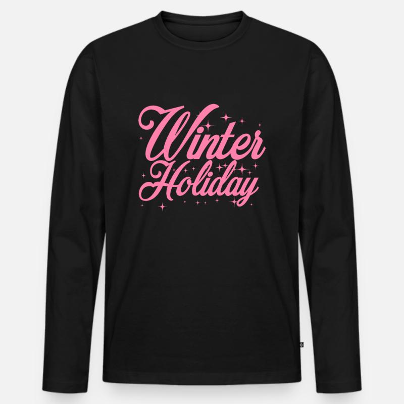 Winterurlaub Trip - Männer Premium Bio Langarmshirt - Schwarz