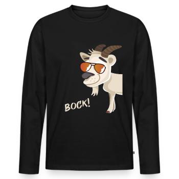 Bock avec des lunettes de soleil - T-shirt manches longues Premium bio Homme - noir - Devant - Nico (187cm)