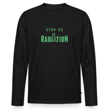 Anti 5G 5G Gegner Strahlung Mobilfunk Stoppen - Männer Premium Bio Langarmshirt - Schwarz - Vorne - Nico (187cm)