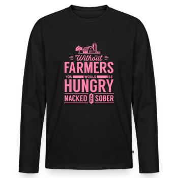 Farmer demonstration farmer protest farmers - Men's Premium Organic Long Sleeve Shirt - black - Front - Nico (187cm)
