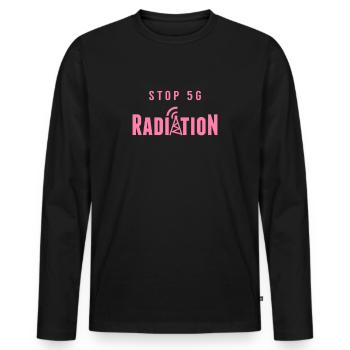 Krebs Mobilfunk Anti 5G Strahlung 5G Gegner - Männer Premium Bio Langarmshirt - Schwarz - Vorne - Nico (187cm)