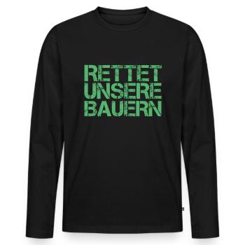 Farmer farmer peasant protest protest demonstration - Men's Premium Organic Long Sleeve Shirt - black - Front - Nico (187cm)
