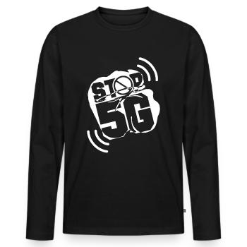 Strahlung 5G Gegner Anti 5G 5G Stoppen Technologie - Männer Premium Bio Langarmshirt - Schwarz - Vorne - Nico (187cm)