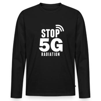 5G Gegner Anti Strahlung 5G - Männer Premium Bio Langarmshirt - Schwarz - Vorne - Nico (187cm)