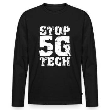 Strahlung 5G Stoppen 5G Gegner Anti 5G Technologie - Männer Premium Bio Langarmshirt - Schwarz - Vorne - Nico (187cm)