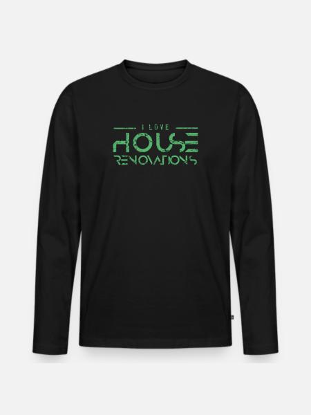 Rénovation de maison - T-shirt manches longues Premium bio Homme - noir