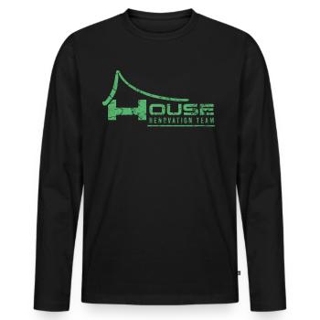 Rénover rénover rénover équipe restaurer - T-shirt manches longues Premium bio Homme - noir - Devant - Nico (187cm)
