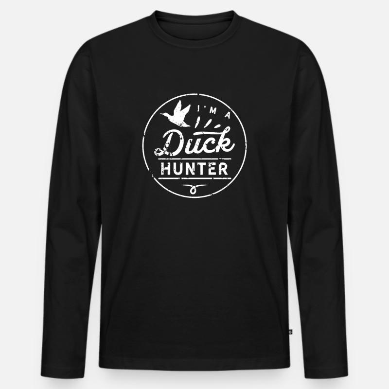 Entenjagd - Männer Premium Bio Langarmshirt - Schwarz
